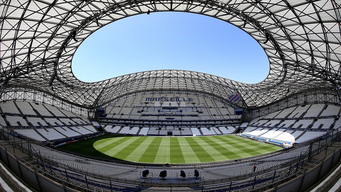MARSEILLE, FRANCE - JUNE 08:  General stadium view of the Stade Velodrome ahead of the UEFA Euro 2016 tournament on June 8, 2016 in Marseille, France.  (Photo by Jan Kruger - UEFA/UEFA via Getty Images)